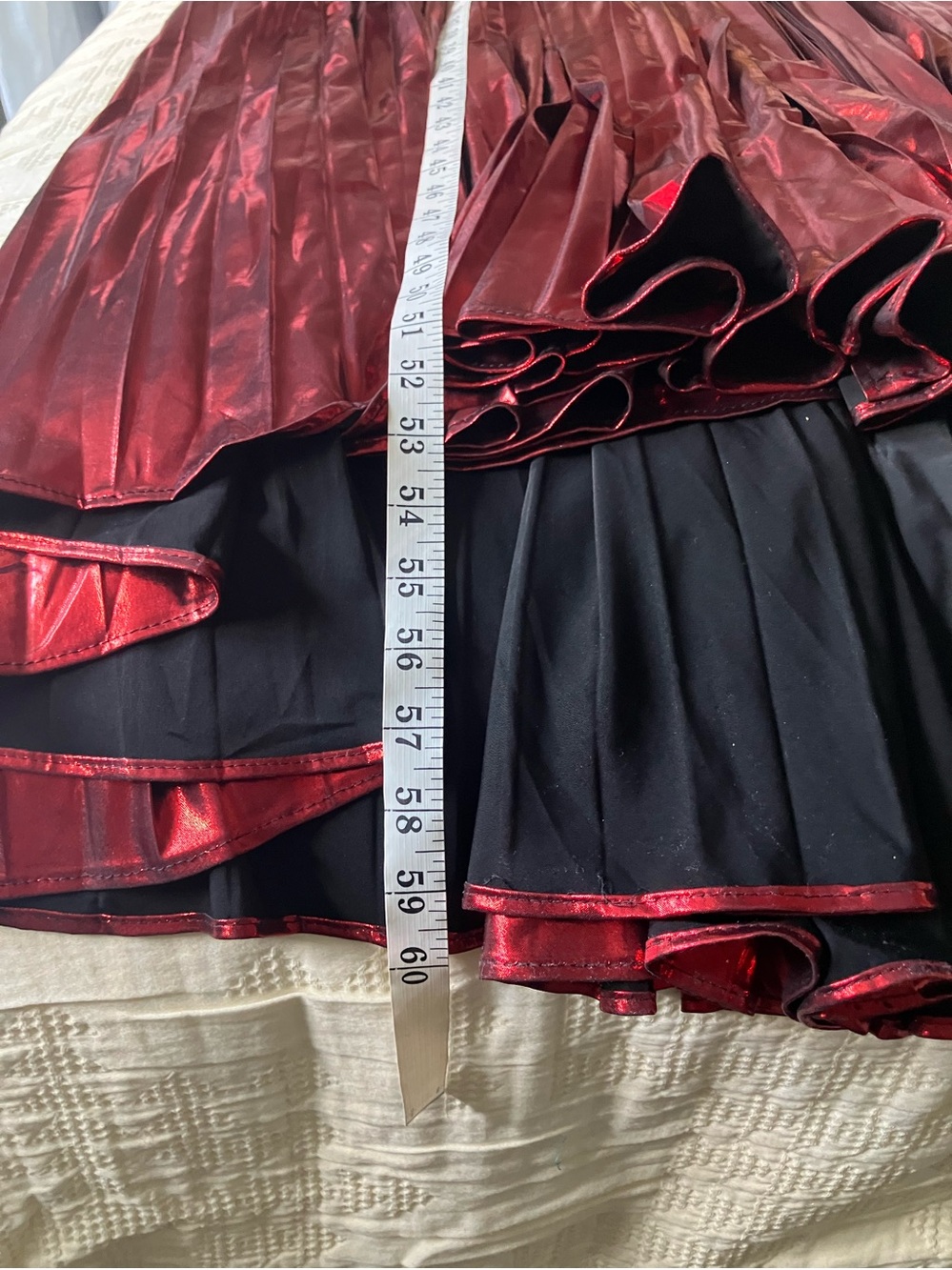 UNBRANDED Red Metallic High Low Pleated Maxi Dress Size M - Picture 14 of 16